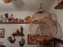 Large antique bird cage