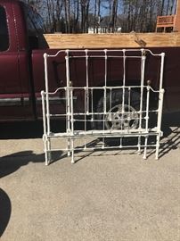 Twin iron bed w/rails $100
Full iron bed w/rails $125