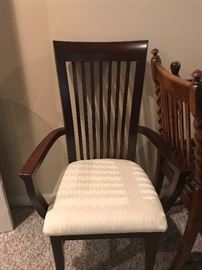 Table w/leaf and six chairs... just a glimpse! $600 & all chairs in great shape.... no wobbles.