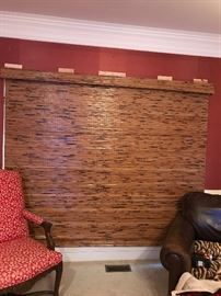Large rattan roller shade