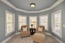 Chairs, Ottoman and Round Accent Table