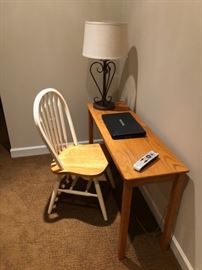 Desk, Chair and Lamp....I love lamp