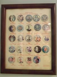 Republican & Democratic Presidential Buttons 1896-1992 2 Frames