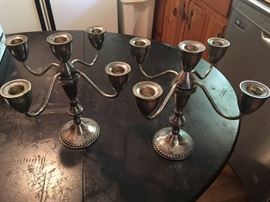 Pair of Sterling Silver Candleholders