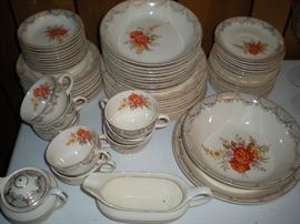 Camwood Ivory (8) piece serving china set trimmed in 22 carat gold.  Made in the USA. Great condition.  $100.00