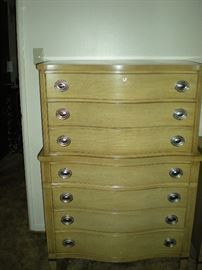 Bassett chest of drawers with matching dresser/mirror and night stand.  $250.00 for set.  Chest of drawers measures 52 3/4" H x 37" W x 17 3/4" D