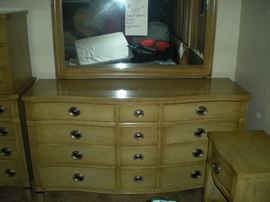 Dresser measures 33" H(no mirror) x-66" H(w/mirror) 58" W x 17 3/4 D