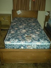 Twin head board and foot board.  Gently used mattress and box spring.  Set of (2).  $75.00 each.