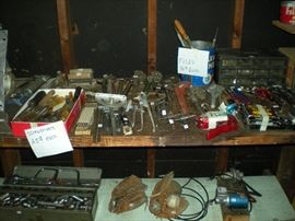 Assorted hand and power tools.  Look for these in garage and basement.