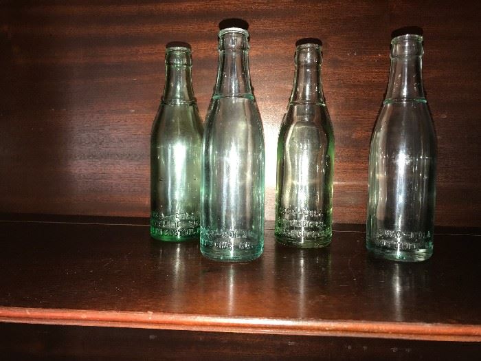 Rare early straight sided ring neck Coca Cola bottles --One South Boston and one Chase City
