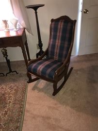 Victorian style Lady's rocker with grape carved crest