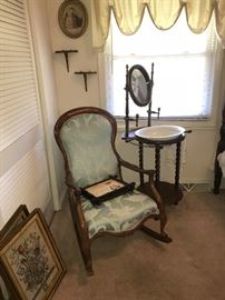 Victorian style rocker and washstand