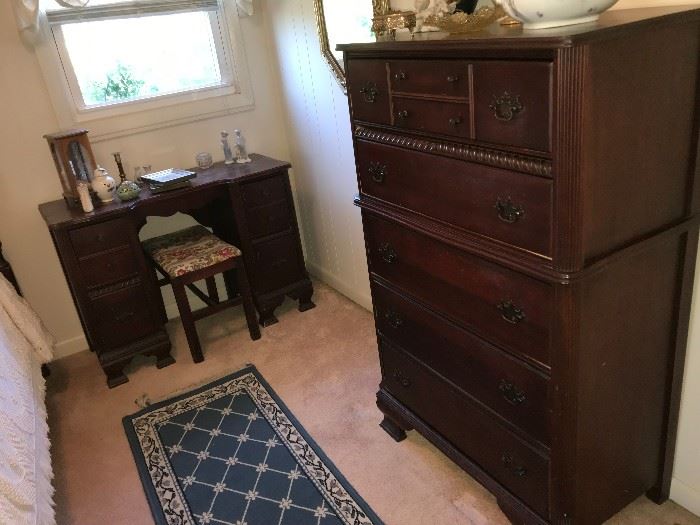 Mid 20c Vanity and Chest of drawers