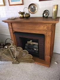 Decorative Gas Fireplace w/ brass fan