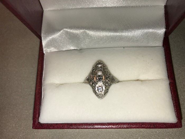 C. 1920s Platinum Set Diamond Ring