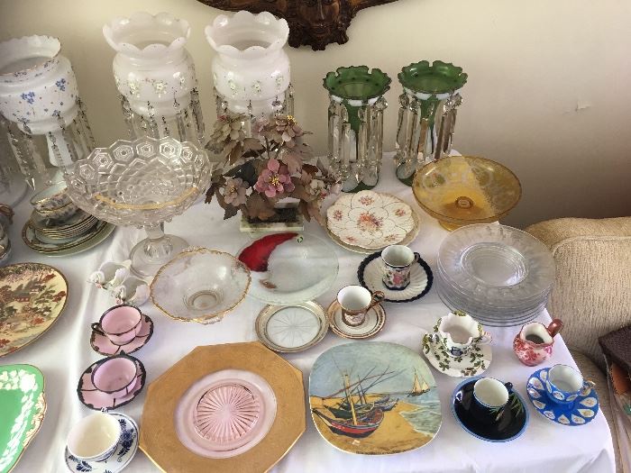 Loads of antique glass and porcelain