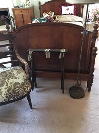 Two antique headboards and footboards for twin size beds 