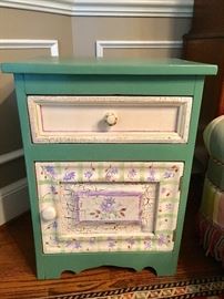 Pair of hand painted bedside tables