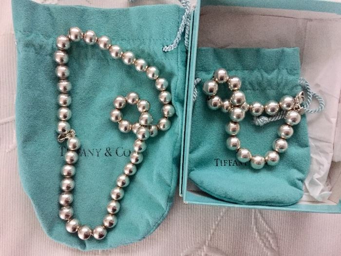 Tiffany ball necklace and bracelet 