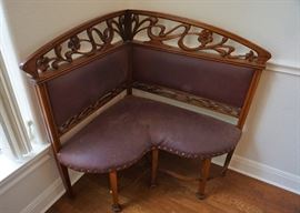 Art Nouveau corner bench