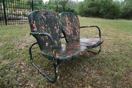 Vintage metal garden settee