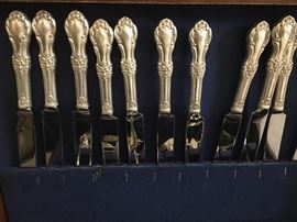 Antique Sterling Silver Service for 12 Wild Roses by International