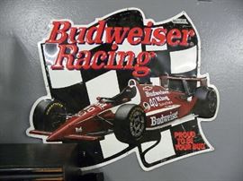 Budweiser Racing Metal Sign