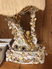 Capodiamonte Harp Lamp