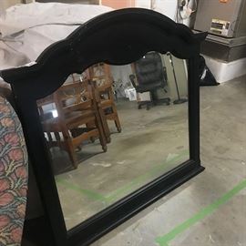 Large mirror with black painted frame