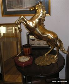 Large Brass horse and others