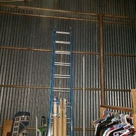3 Commercial Ladders! 8x10 Area Rug, Drapery Rods, Bamboo Shades for Patio, Designer Clothing