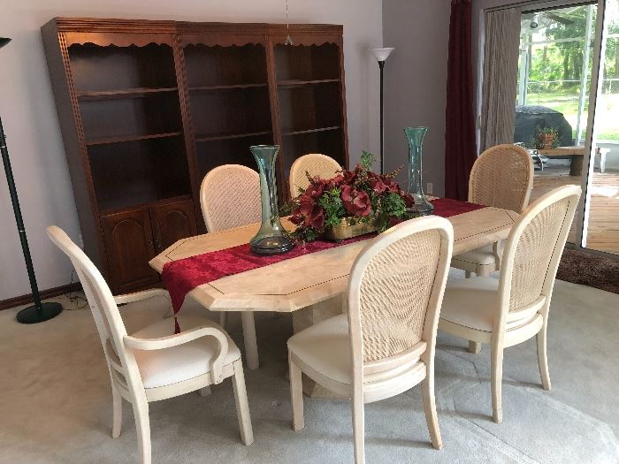 Off white table with 6 chairs