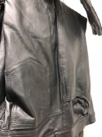 Large black leather pants