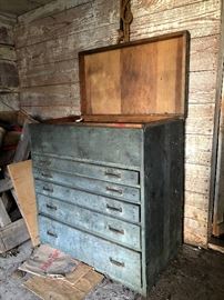 Hand-made tool chest from Kalamazoo Vegetable Parchment Co. (KVP) 1950s/60s