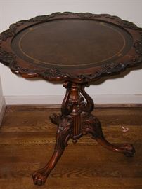 Reproduction antique leather top table
