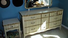 French Provincial Dresser w/ Mirror and End Table