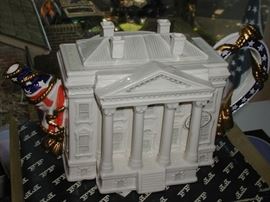Fitz & Floyd White House Teapot, New in Box