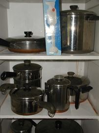 Assorted Revereware Pots & Pans