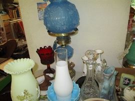 Tons of fenton lamps and vases.