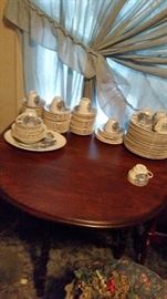 ANOTHER FOLD DOWN TABLE WITH WEDGEWOOD CHINA