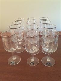 12 Lenox Lace Point wine glasses