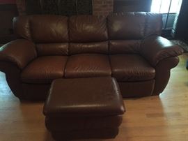 Leather Queen sofa bed with ottoman (Full disclosure: great sofa, not so comfy bed!)