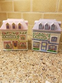 Lenox Village Nut Shoppe and Candy  Shoppe canisters