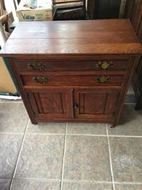 Antique oak wash stand