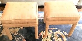 2 custome Upholstered Foot Stool Accent Table height