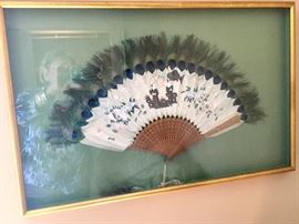 Beautiful framed Asian fan
