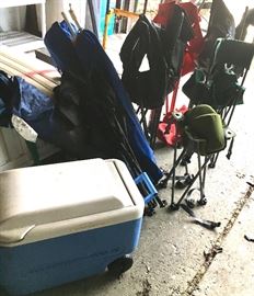 Many fold & carry game chairs