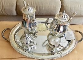 Silver plate tea set