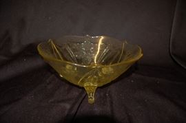 Depression Glass Footed Bowl