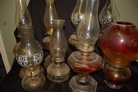 Antique Glass Oil Lamps